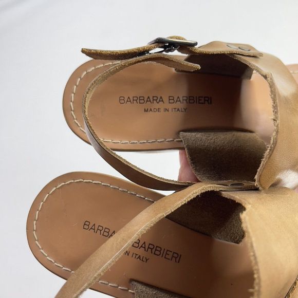 Barbara Barbieri saddle leather stacked heel sandals 9 - Picture 6 of 10